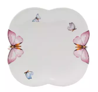 PRATO SOBREMESA PORCELANA BORBOLETAS 19CM