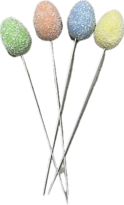 PACOTE C/04 OVOS COM HASTE PASCOA