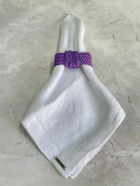 PORTA GUARDANAPO NÓ CORDÃO SÃO FRANCISCO ROXO 4 VOLTAS