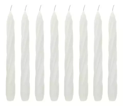 VELA CASTICAL TORCIDA 19 CM BRANCA