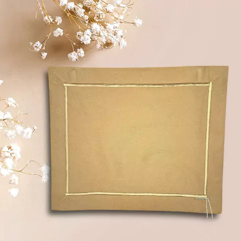 LUGAR AMERICANO 1 FACE CAMEL FESTONE ALGODAO 35X45CM