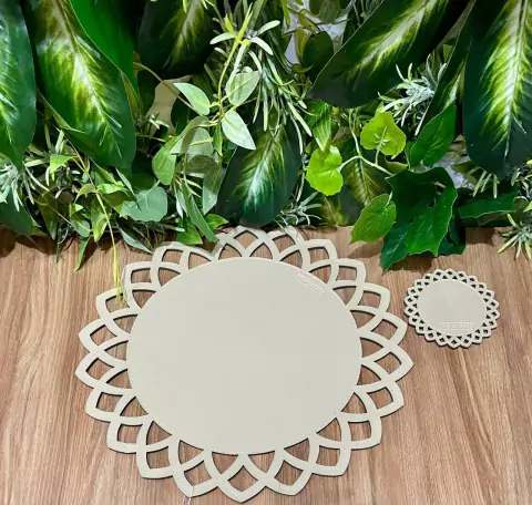 LUGAR AMERICANO DUPLA FACE IMPERMEAVEL ARABESCO COLECAO CORES E FORMAS AZUL ESCURO/NUDE COURO ECOLOGICO 42CM