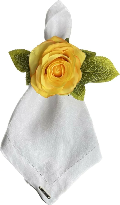 PORTA GUARDANAPO ROSA AMARELO VIVO G