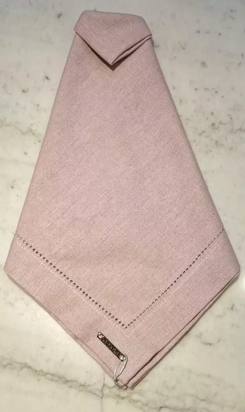 GUARDANAPO VANILA ROSE LINHO MISTO COM AJOUR 50X50CM