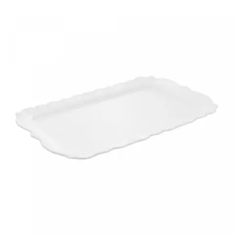 TRAVESSA PORCELANA FANCY BRANCO 42X26X3CM
