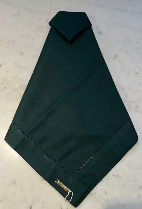 GUARDANAPO VERDE MUSGO ALGODAO COM AJOUR 50X50CM