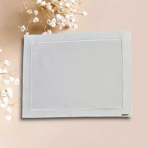 LUGAR AMERICANO 1 FACE BRANCO FESTONE BRANCO ALGODAO 35X45CM