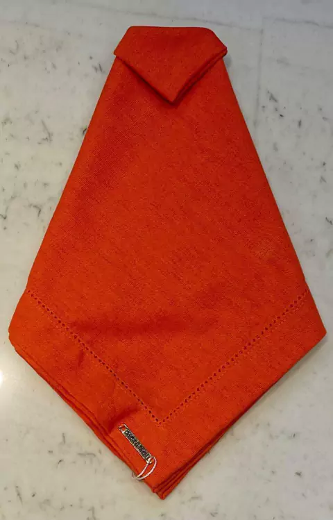 GUARDANAPO CENOURA LINHO MISTO COM AJOUR 50X50CM