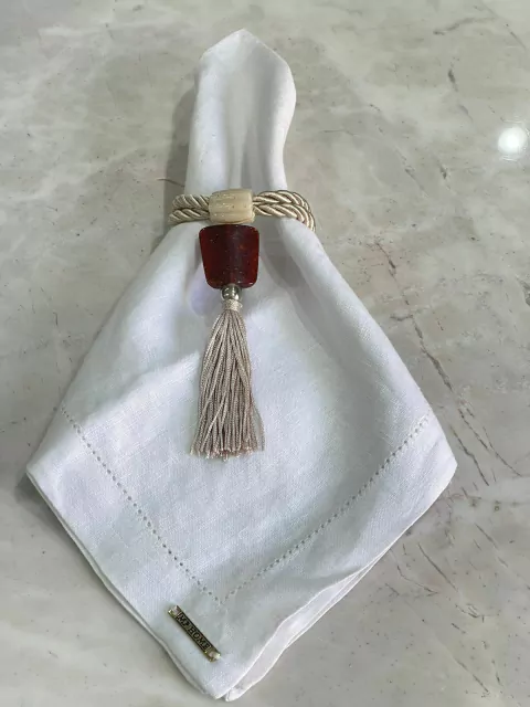 PORTA GUARDANAPO CORDAO SAO FRANCISCO AREIA PEDRA MARROM COM TASSEL