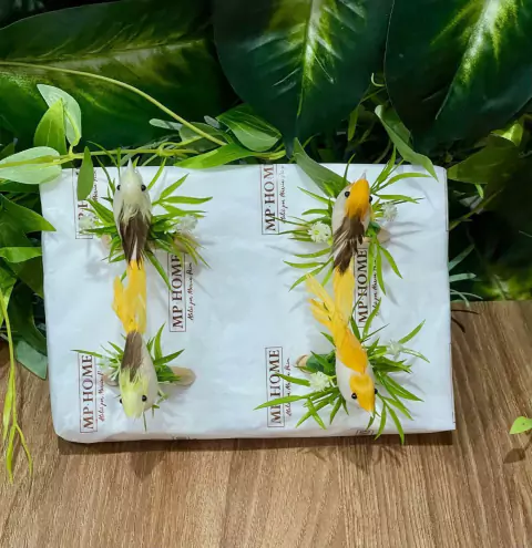 KIT 04 PORTA GUARDANAPO PASSAROS AMARELO