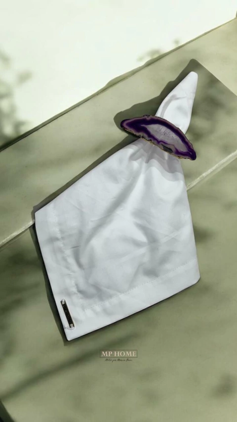 PORTA GUARDANAPO AGATA ROXO C/DOURADO