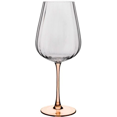 TAÇA DE VINHO DE VIDRO COM HASTE AMBAR