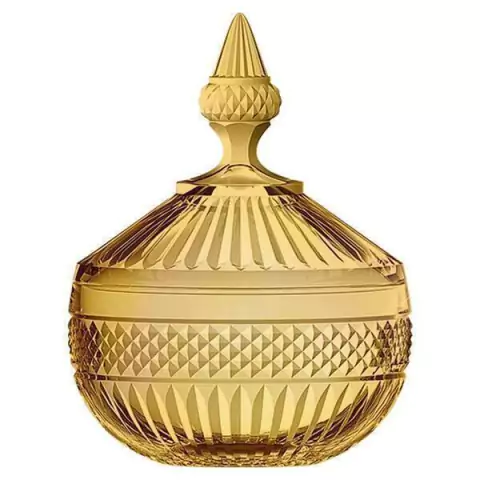 POTICHE PALACE EM CRISTAL D12XA167CM COR AMBAR LUSTER