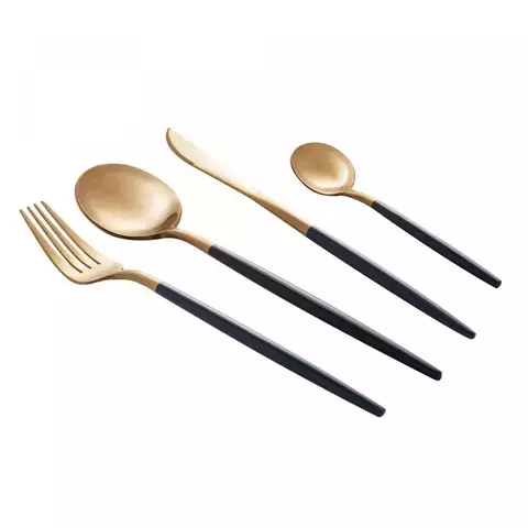 FAQUEIRO 24PC ACO INOX KYOTO DOURADO/AZUL