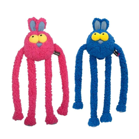 Pelúcia Coelho Puxa Puxa Azul/Rosa Qmonster Petta - comprar online