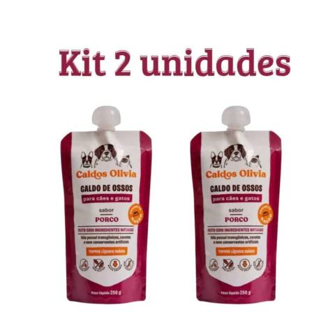 Kit c/2 Caldo de Ossos Olivia - Sabor Porco