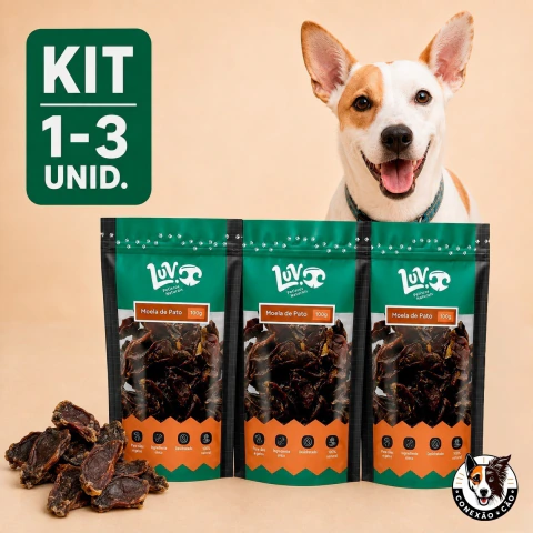 Petisco Natural Moela de Pato Desidratada Cães 100g LUV