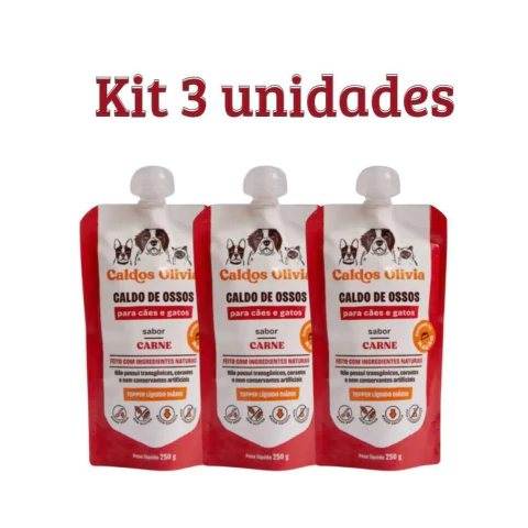 Kit c/3 Caldo de Ossos Olivia - Sabor Carne