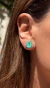 Brinco Gota Cravejada com Fusion Esmeralda Colombiana e Zirconias Brancas- Banho ouro 18K - comprar online