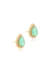 Brinco Gota Cravejada com Fusion Esmeralda Colombiana e Zirconias Brancas- Banho ouro 18K - loja online