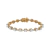 Pulseira Riviera Redonda Zirconias e Perolas Shell Banho Ouro 18k