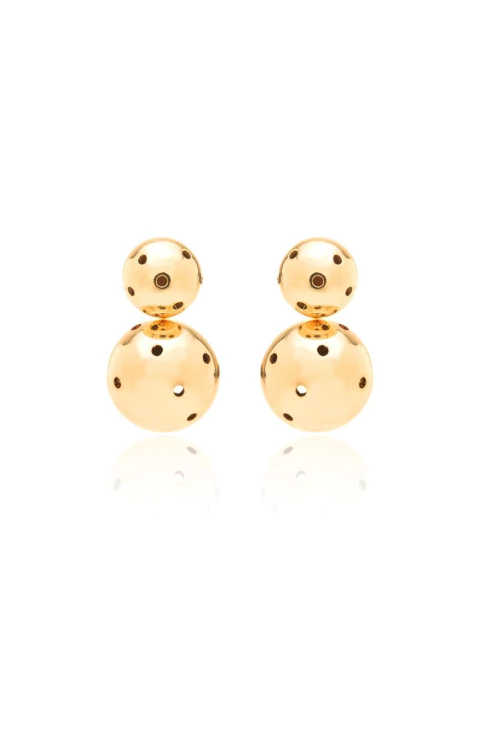 Brinco Ear Jackett Esferas - Banho Ouro 18K