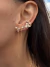 Brincos Dois Furos Corrente Perolas Zirconias -Banho Ouro 18K