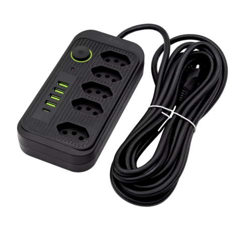 Extensão Elétrica com USB e USB-C - 2Metros