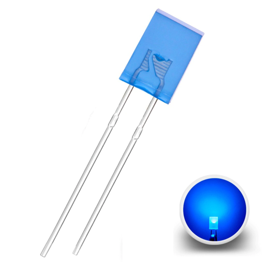 Led 2x5x7mm Difuso - Azul (Kit 10 ou 50 unidades.)