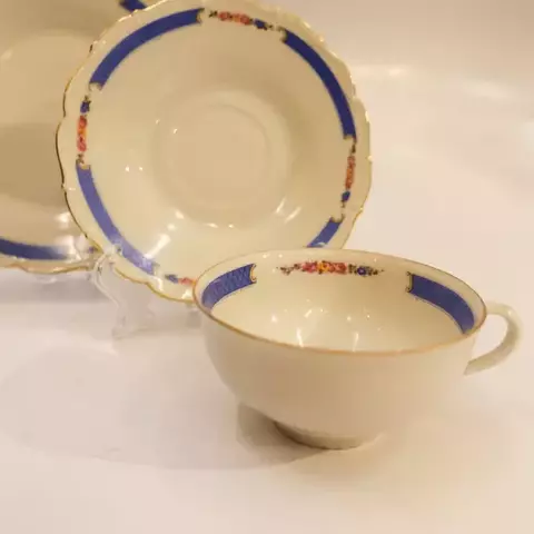 TRIO DE CHÁ PORCELANA TCHECA