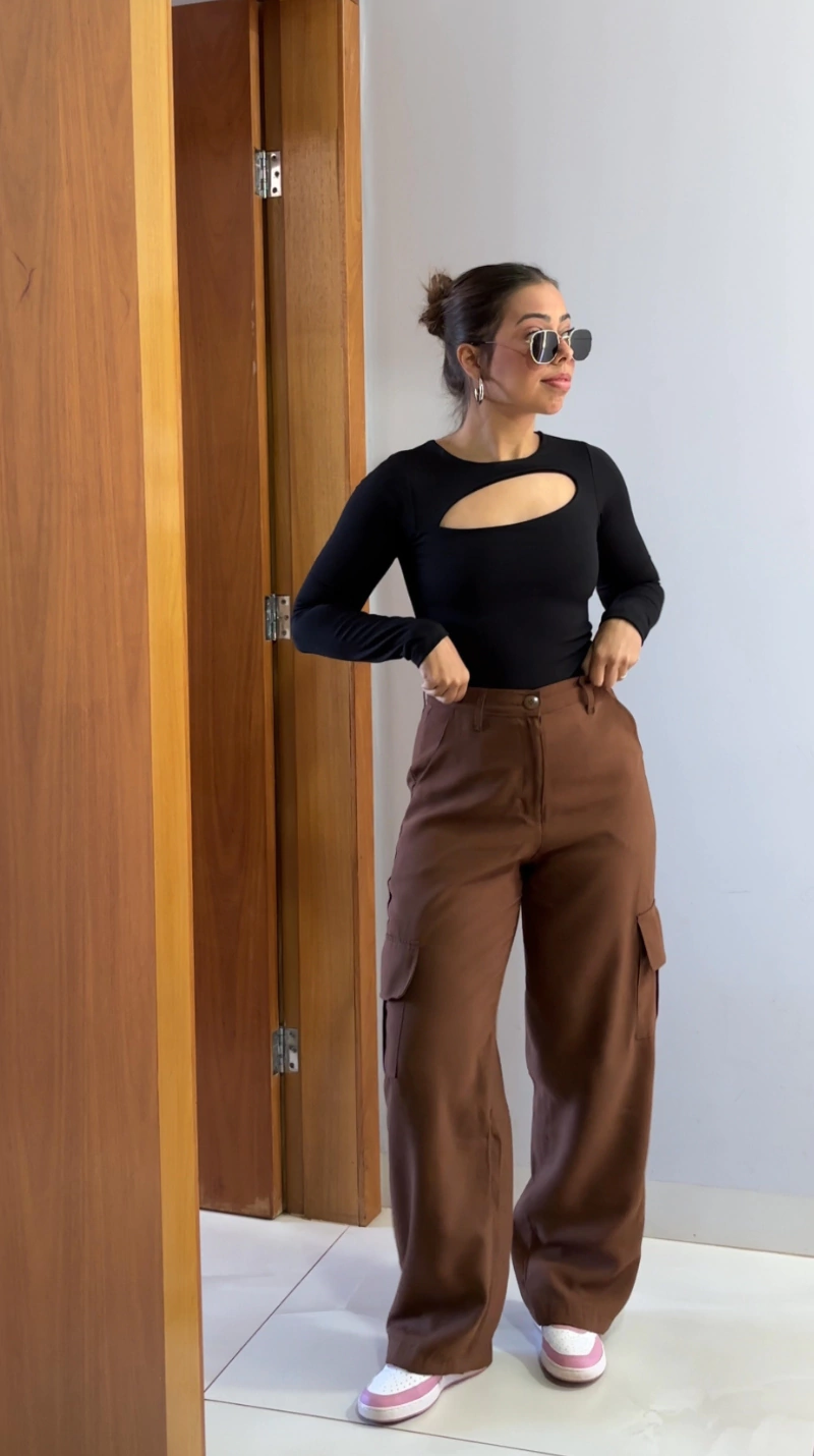 Calça cargo Margo marrom