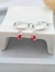 Aros acero blanco colgantes rojo - comprar online