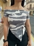 Top pico frunce bote estampado