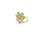 Anillo Abierto Idyllia Tallas Mixtas Flor Verde Baño Tono Oro
