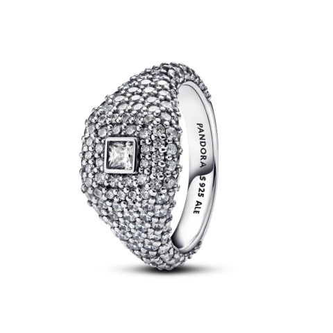 Anillo de Cocktail Cuadrado en Pavé