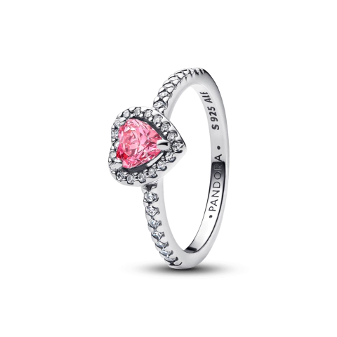 Anillo Corazón Rosa Elevado
