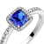 Anillo Cuadrado Azul con Halo - comprar en línea