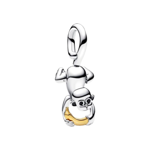 Charm Colgante Mono Móvil en Dos Tonos