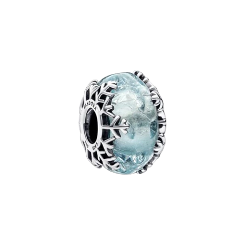 Charm de Murano Copo de Nieve Azul Invernal