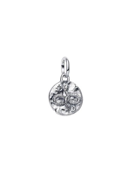Charm Medallón Serpiente Infinita Plata Esterlina