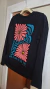 Remera Manga Larga Negra Flores - comprar online
