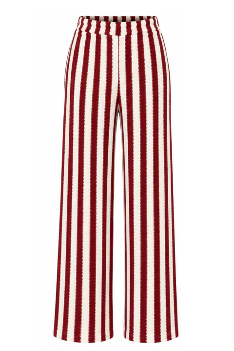 CALÇA TRICOT LISTRAS - VERMELHO