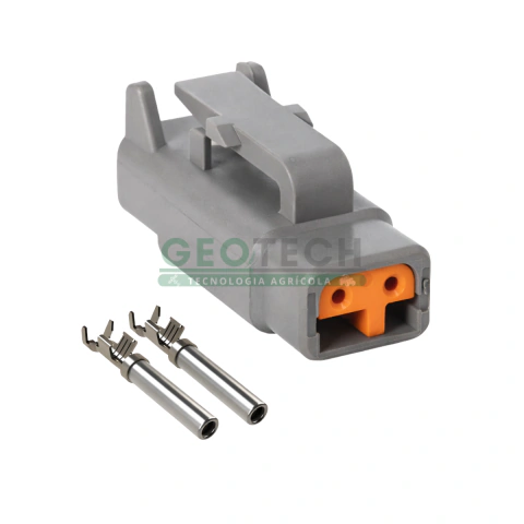Conector Deutsch 2 Vias Fêmea Dtm06-2s Com Trava e Terminais