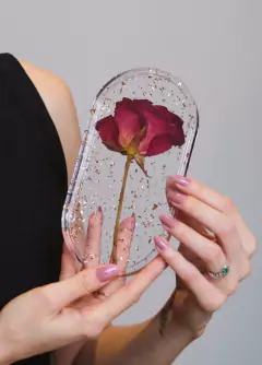 Bandeja oval com flor - Eternização - comprar online