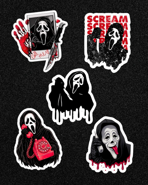 Pack de Adesivos Holográfico | Ghostface