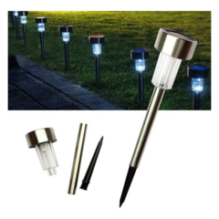 Estaca de Acero Inoxidable con Luz Led y panel solar - AFSTORE