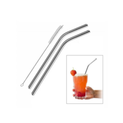 Sorbetes De Acero Pack x4 2 Curvo y 2 Recto Con Cepillo - AFSTORE