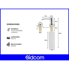 Dispenser de Detergente Integrado Para Bacha de Cocina