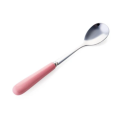 Cucharas Postre Acero Inox X6 Mango Ceramica Colores