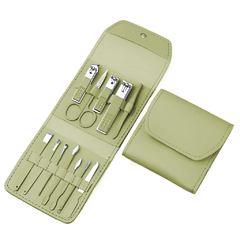 Set Manicura Estuche Cuerina Alicate Pedicura 12 Piezas - AFSTORE